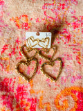 Classic Heart Shaped Gold Dangle Earrings