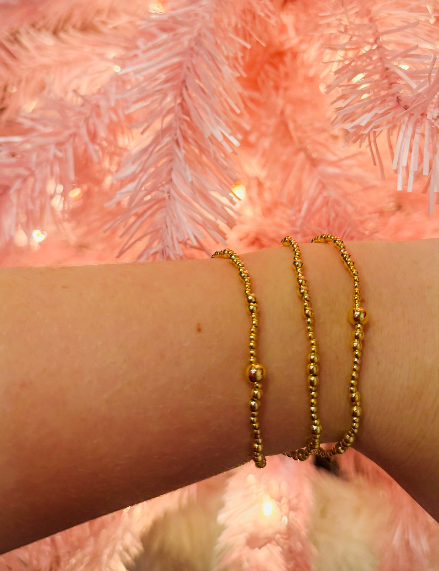 Gold Beaded Bracelet Set