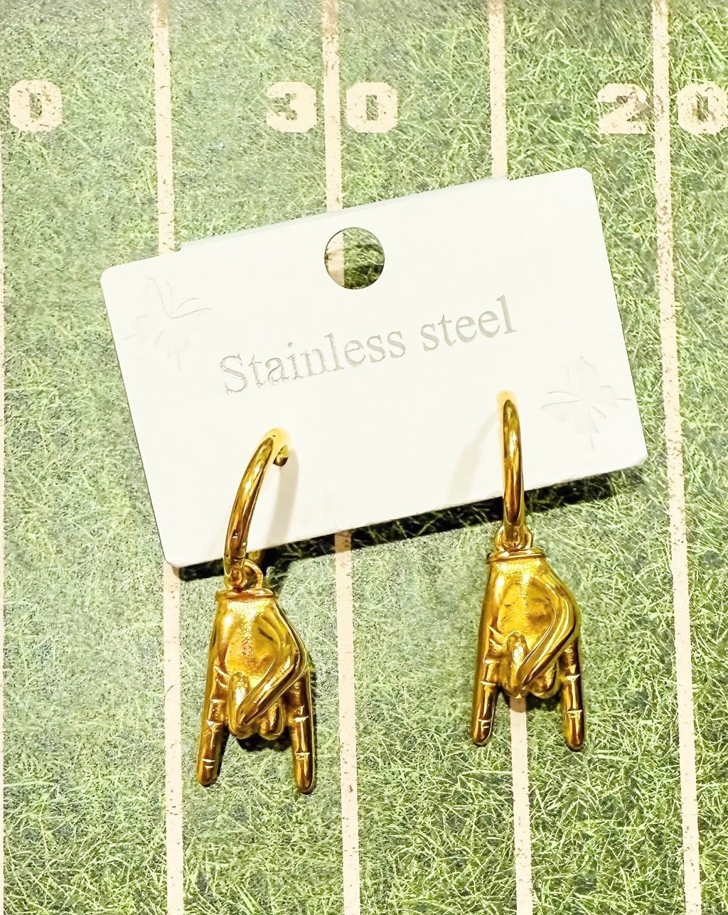 Horns Down Gold Earrings