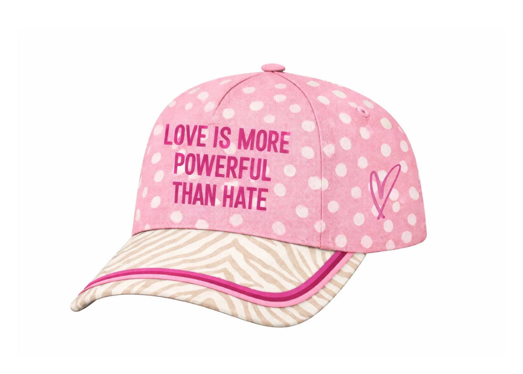 Love is More Powerful Canvas Hat- Polka dot & Zebra