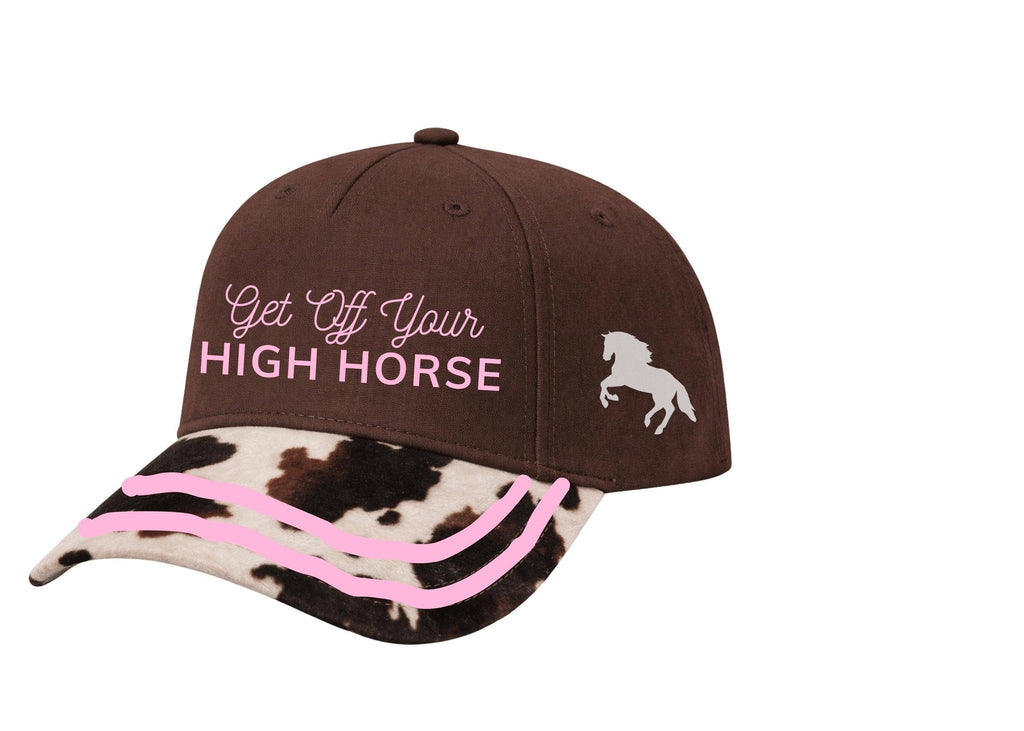 Get Off Your High Horse Canvas Hat- Cow Print