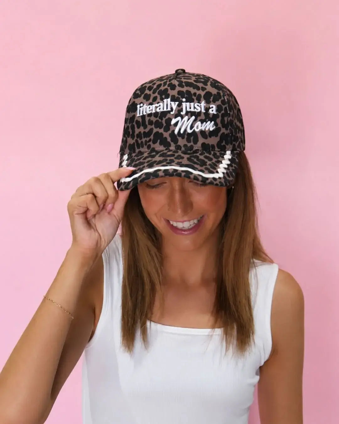 Literally just a Mom Canvas Hat- Leopard